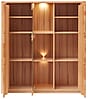 Highboard NATURE ONE Front Kernbuche massiv 3-türig - LED Beleuchtung
