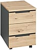 Rollcontainer MEMPHIS Front Artisan Eiche Korpus Graphit 3 Schubladen