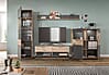 Wohnwand MASON W01 4-teilig - Nox Eiche und Basalt grau