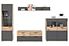Wohnwand MASON W01 4-teilig - Nox Eiche und Basalt grau