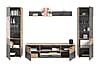 Wohnwand MASON W02 4-teilig - Nox Eiche und Basalt grau