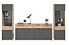 Wohnwand MASON W03 3-teilig - Nox Eiche und Basalt grau