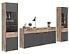 Wohnwand MASON W03 3-teilig - Nox Eiche und Basalt grau