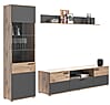 Wohnwand MASON W04 3-teilig - Nox Eiche und Basalt grau
