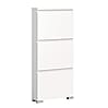 SHOELOVE Schuhschrank 3 Klappen weiß B 60 x H 127 cm + T 18 cm