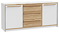 Sideboard S-ROOM mit 2 Türen und 3 Schubladen in Weiß / Catania Eiche