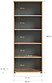 Regal Büroregal MASON 200x80 cm in Nox Eiche und Basalt grau