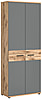 Schrank Büroschrank MASON 200x80 cm in Nox Eiche und Basalt grau