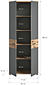 Schrank Büroschrank MASON 200x80 cm in Nox Eiche und Basalt grau