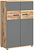 Schrank Büroschrank MASON 122x80 cm in Nox Eiche und Basalt grau