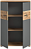 Schrank Büroschrank MASON 122x80 cm in Nox Eiche und Basalt grau