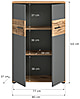 Schrank Büroschrank MASON 122x80 cm in Nox Eiche und Basalt grau