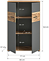 Schrank Büroschrank MASON 122x80 cm in Nox Eiche und Basalt grau