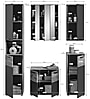 Badezimmer Badmöbel-Set MASON 5-tlg., in Nox Eiche und Basalt grau