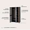 Dielenschrank Memphis 3-türig mit Spiegel Artisan Eiche Graphit
