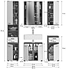Badmöbel-Set BLAKE 5-tlg. weiß Hochglanz/Rauchsilber inkl. Beleuchtung