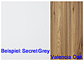 Lowboard LEWISVILLE 3-trg. 2 Schub. Optik Secret Grey / Valencia Oak