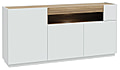 Sideboard LEWISVILLE Kommode mit 3 Türen Dekor Hellgrau / Valencia Oak