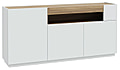 Sideboard LEWISVILLE Kommode mit 3 Türen Dekor Hellgrau / Valencia Oak