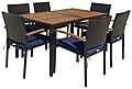 Gartentisch-Set Tischgruppe BILBAO 7-teilig inkl. Sitzkissen in blau