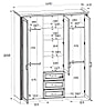 Kleiderschrank JASMIN 3-trg. 3 Schubladen Pinie weiß Nachbildung