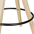 2er Set Barhocker LIMA Grau Retro Design Stoff Holz mit Lehne