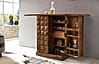Hausbar LUCCA Sheesham Massivholz 65x91x50 cm Weinbar ausklappbar