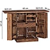 Hausbar LUCCA Sheesham Massivholz 65x91x50 cm Weinbar ausklappbar