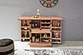 Hausbar LUCCA Akazie Massivholz 65x91x50 cm Weinbar ausklappbar