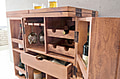 Hausbar LUCCA Akazie Massivholz 65x91x50 cm Weinbar ausklappbar
