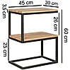 Beistelltisch AKOLA S-Form Massiv-Holz Akazie / Metall 45 x 60 x 30 cm