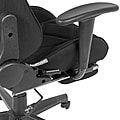Gamingstuhl Bürostuhl Stoff Schwarz mit ausziehbarer Fußstütze
