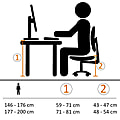 Bürostuhl Chefsessel Stoff Schwarz in Jeansoptik mit Wippfunktion