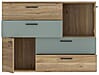 Kommode SKIVE Optik: Mauvella Eiche / Sage Green 2-trg. 4 Schubladen