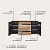 Sideboard MEMPHIS Artisan Eiche Graphit Nachbildung