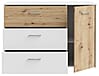 Sideboard CULGOA Kommode 3 Schubladen und 1 Tür, Artisan Eiche / Weiß