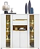 Highboard MEMPHIS Weiß mit Artisan Eiche Nachbildung und LED