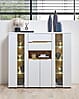 Highboard MEMPHIS Weiß mit Artisan Eiche Nachbildung und LED