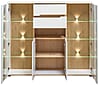 Highboard MEMPHIS Weiß mit Artisan Eiche Nachbildung und LED