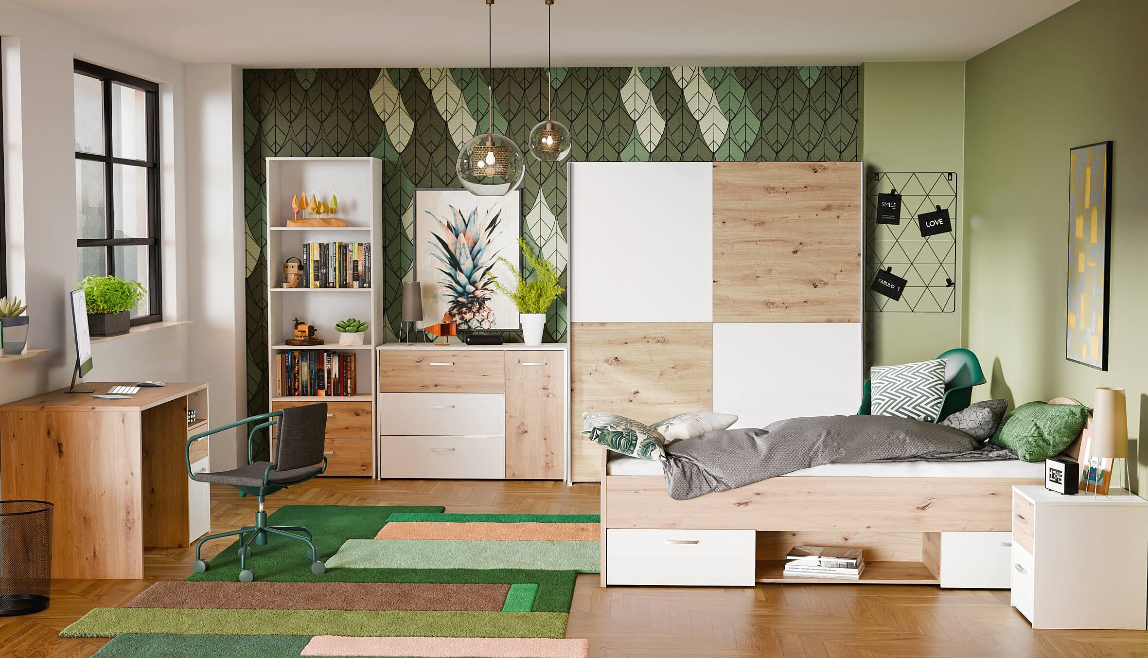komplettset jugendzimmer culgoa 2 mit schwebetürenschrank artisan weiß