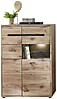 Vitrine BELLANO Viking Oak Nature mit LED 128 cm hoch