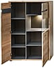 Vitrine BELLANO Viking Oak Nature mit LED 128 cm hoch