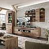 Wohnwand Wohnzimmerschrank BELLANO HH80 Viking Oak Nature mit LED