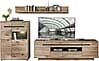 Wohnwand Wohnzimmerschrank BELLANO HH83 Viking Oak Nature mit LED