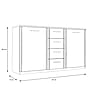 Sideboard Kommode GLORIA Optik: Bianco Eiche, von Forte