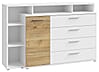 Sideboard Wäschekommode MAYACUS Dekor: Weiß / Mauvella Eiche von Forte