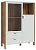 Highboard Vitrine SAITAMA mit 2 Türen in Secret Grey / Mauvella Eiche