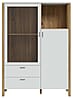 Highboard Vitrine SAITAMA mit 2 Türen in Secret Grey / Mauvella Eiche
