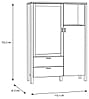 Highboard Vitrine SAITAMA mit 2 Türen in Secret Grey / Mauvella Eiche