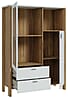 Highboard Vitrine SAITAMA mit 2 Türen in Secret Grey / Mauvella Eiche